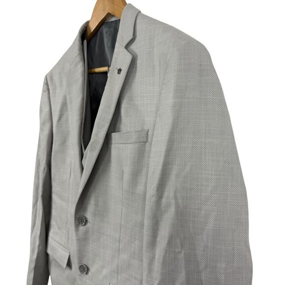 Louis Philippe Mens Gray 3 Piece Stretch Suit Pants Vest Set 2 Button sz 40 - Picture 7 of 16